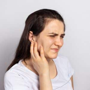 woman with ear infection